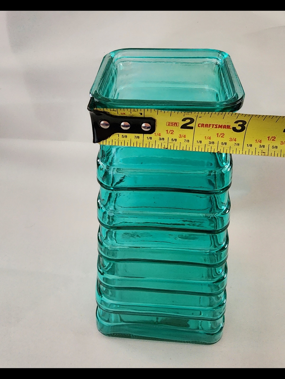 Turquoise Glass Ribbed Vase — Home Accents - Picture 8 of 8